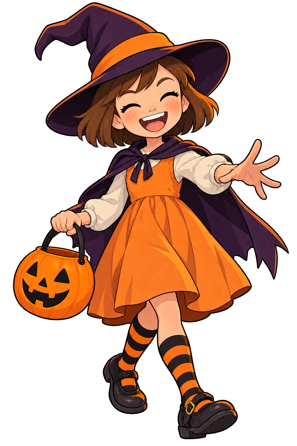 魔女の仮装をした子ども